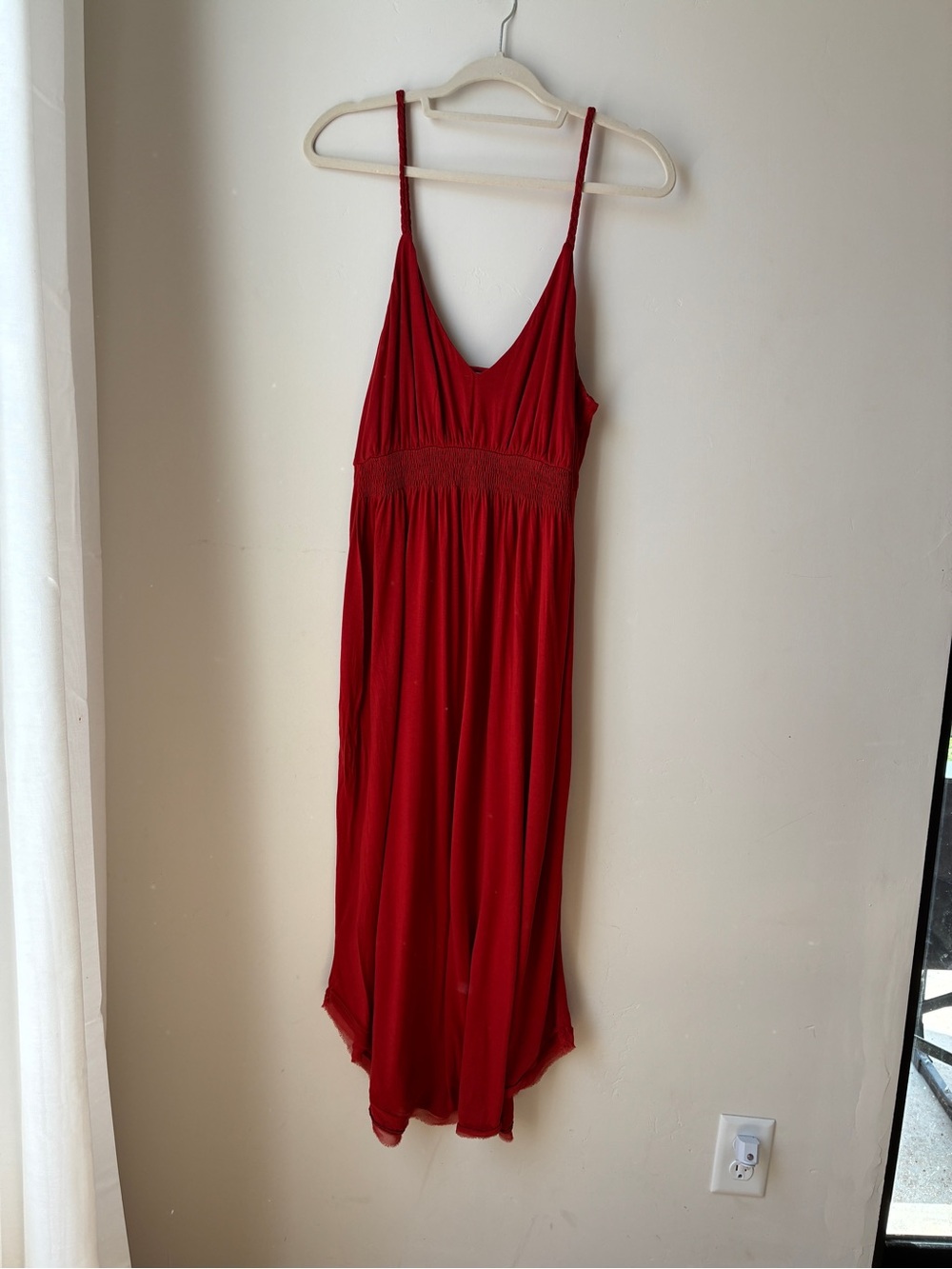 Sundance Spaghetti-Strap Midi Dress - shirred  Waist